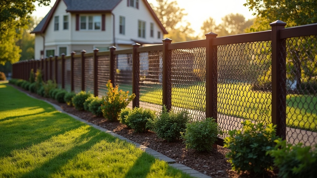Custom Brown Vinyl Chain Link Fence - Professional Chain Link by Fencing & Gates contractors