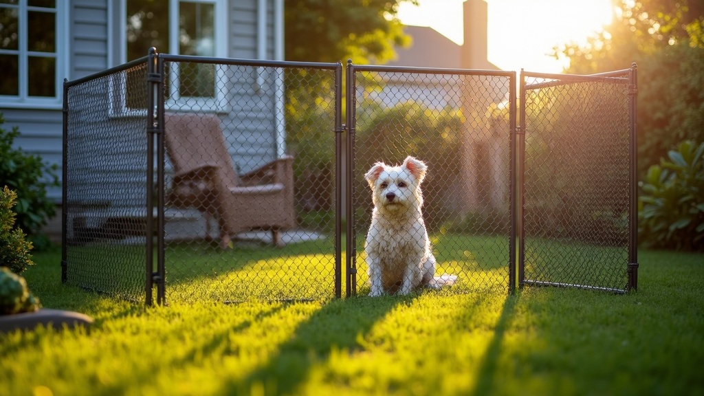 Chain Link Dog Run Enclosure for Suburban Properties - Professional Chain Link by Fencing & Gates contractors
