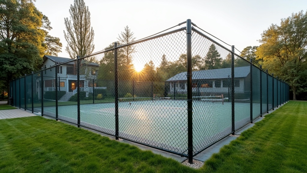 Tennis Court Chain Link Enclosure - Traditional - Professional Chain Link by Fencing & Gates contractors
