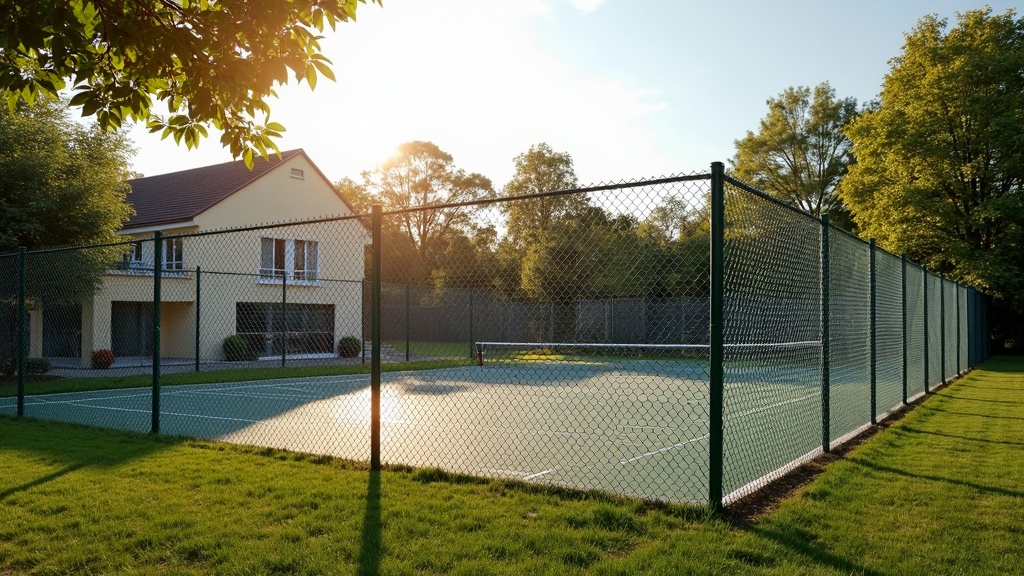 Tennis Court Chain Link Enclosure - Traditional - Professional Chain Link by Fencing & Gates contractors