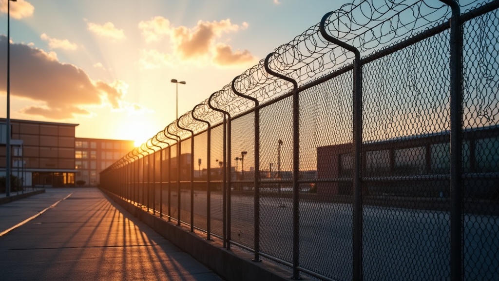 Chain Link Fence with Barbed Wire for Office Properties - Professional Chain Link by Fencing & Gates contractors