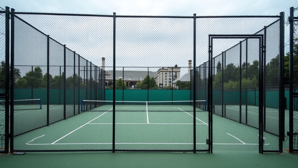 Tennis Court Chain Link Enclosure - Traditional - Professional Chain Link by Fencing & Gates contractors