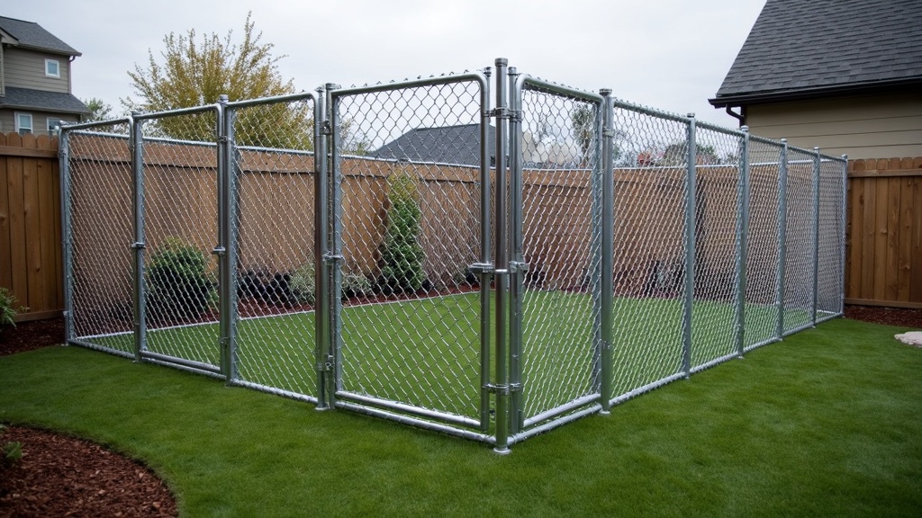 Chain Link Dog Run Enclosure for Industrial Properties - Professional Chain Link by Fencing & Gates contractors