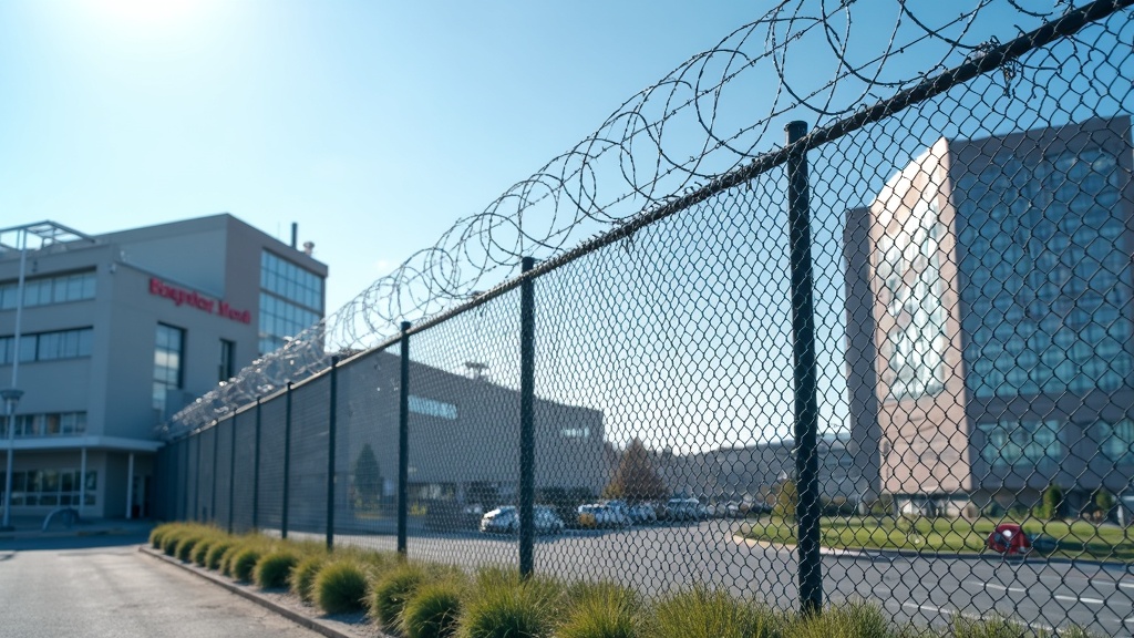 Chain Link Fence with Barbed Wire for Hospital Properties - Professional Chain Link by Fencing & Gates contractors