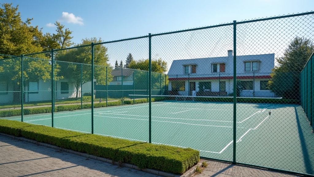Tennis Court Chain Link Enclosure - Traditional - Professional Chain Link by Fencing & Gates contractors