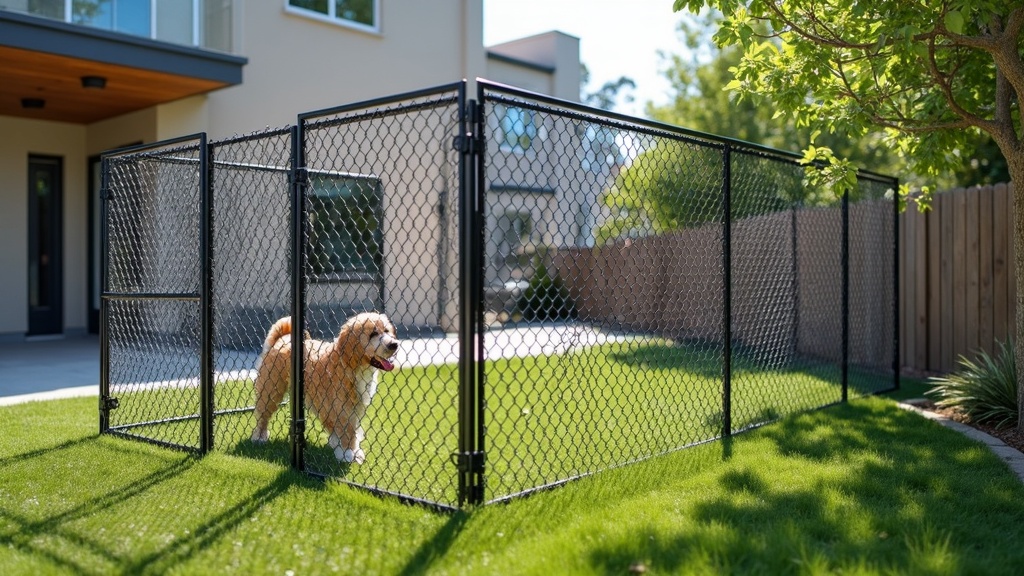 Chain Link Dog Run Enclosure for Hospital Properties - Professional Chain Link by Fencing & Gates contractors