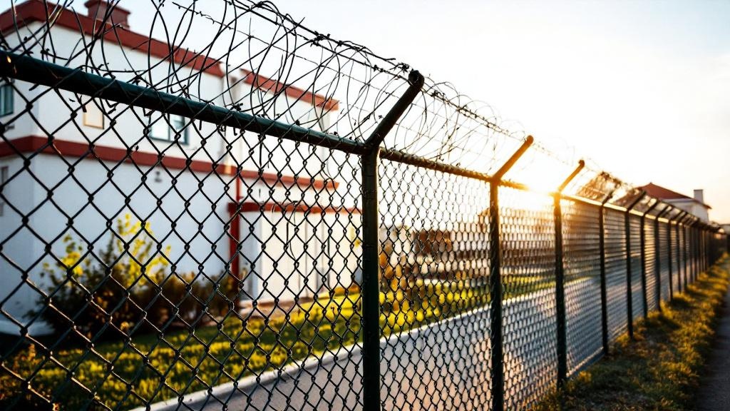 Chain Link Fence with Barbed Wire for Suburban Properties - Professional Chain Link by Fencing & Gates contractors