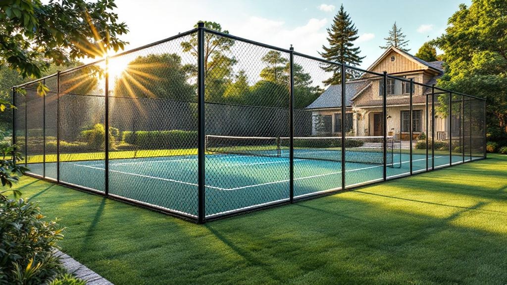 Tennis Court Chain Link Enclosure - Traditional - Professional Chain Link by Fencing & Gates contractors