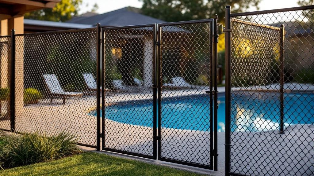 Professional Pool Area Chain Link Fence - Professional Chain Link by Fencing & Gates contractors