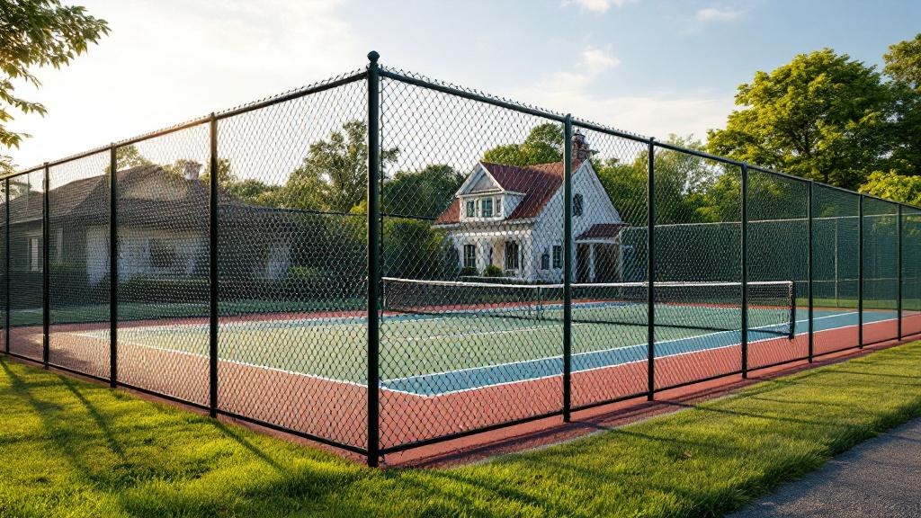 Tennis Court Chain Link Enclosure - Traditional - Professional Chain Link by Fencing & Gates contractors