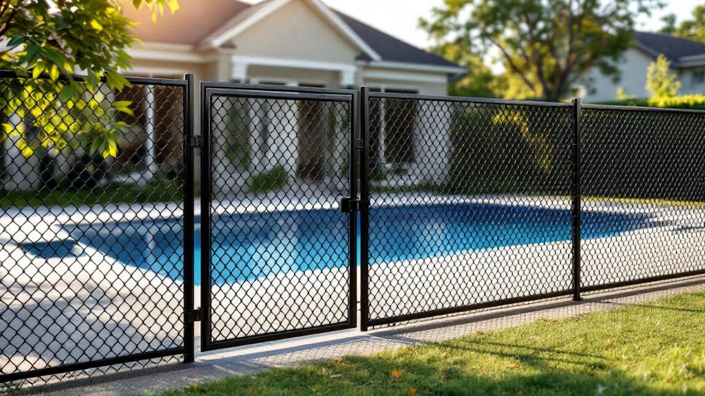 Professional Pool Area Chain Link Fence - Professional Chain Link by Fencing & Gates contractors