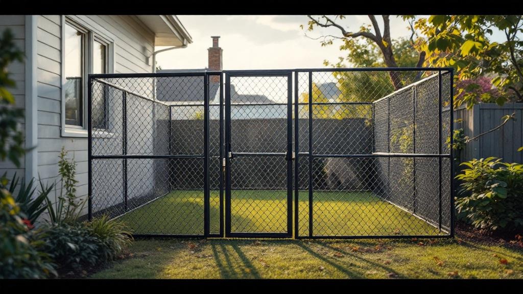 Chain Link Dog Run Enclosure for Suburban Properties - Professional Chain Link by Fencing & Gates contractors