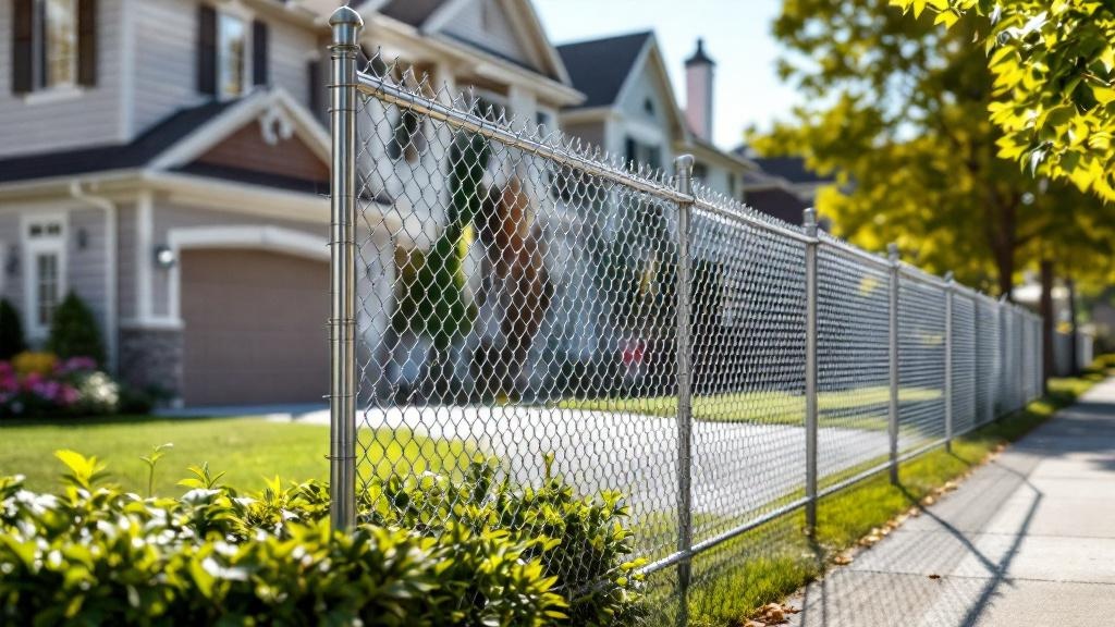 Galvanized Chain Link Fence - Residential - Professional Chain Link by Fencing & Gates contractors
