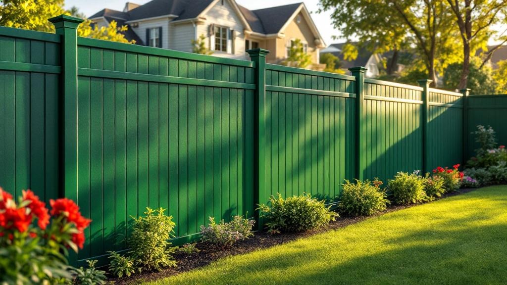 Green Vinyl Chain Link Fence Project - Professional Chain Link by Fencing & Gates contractors