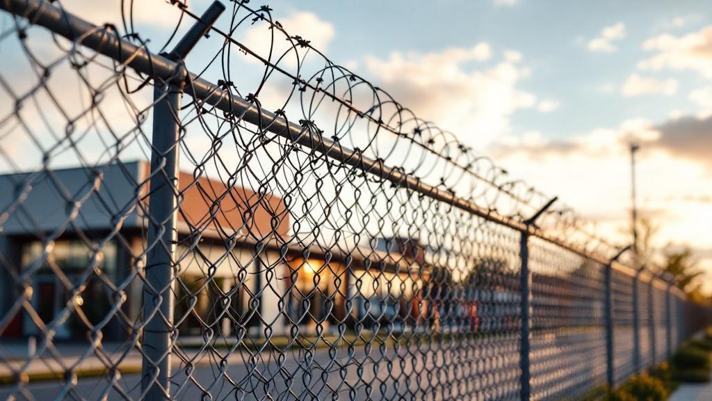 Chain Link Fence with Barbed Wire for Suburban Properties - Professional Chain Link by Fencing & Gates contractors