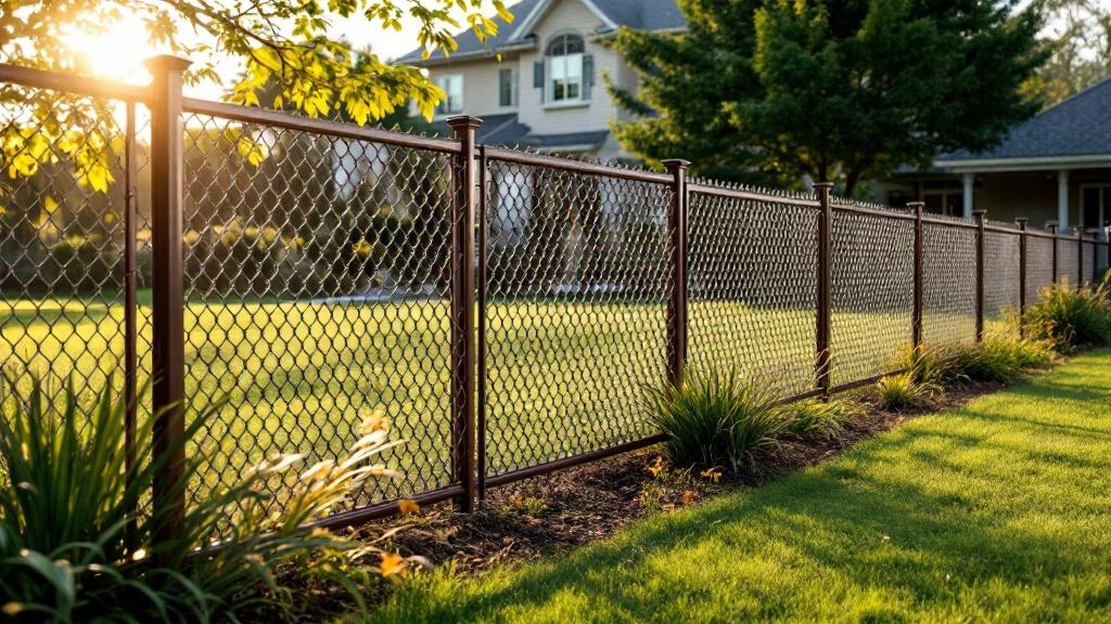Custom Brown Vinyl Chain Link Fence - Professional Chain Link by Fencing & Gates contractors