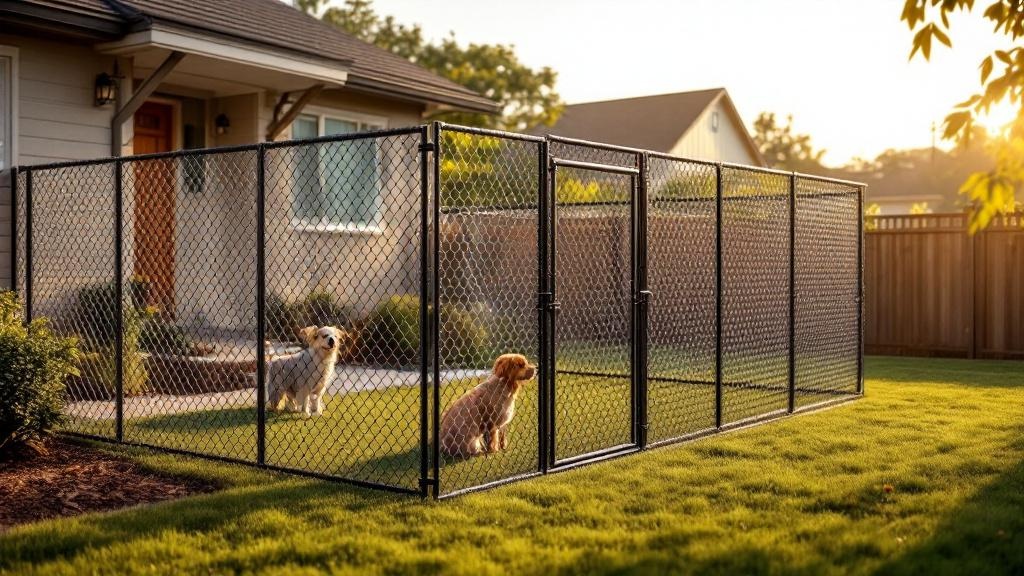 Chain Link Dog Run Enclosure for Suburban Properties - Professional Chain Link by Fencing & Gates contractors