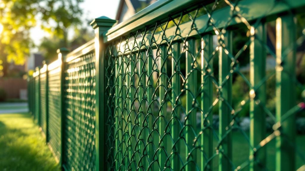 Green Vinyl Chain Link Fence Project - Professional Chain Link by Fencing & Gates contractors