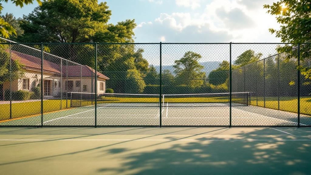 Tennis Court Chain Link Enclosure - Traditional - Professional Chain Link by Fencing & Gates contractors