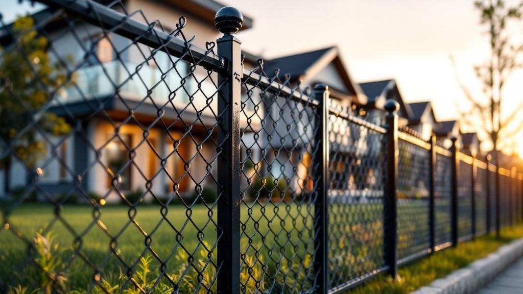 Installed Black Vinyl Chain Link Fence - Professional Chain Link by Fencing & Gates contractors