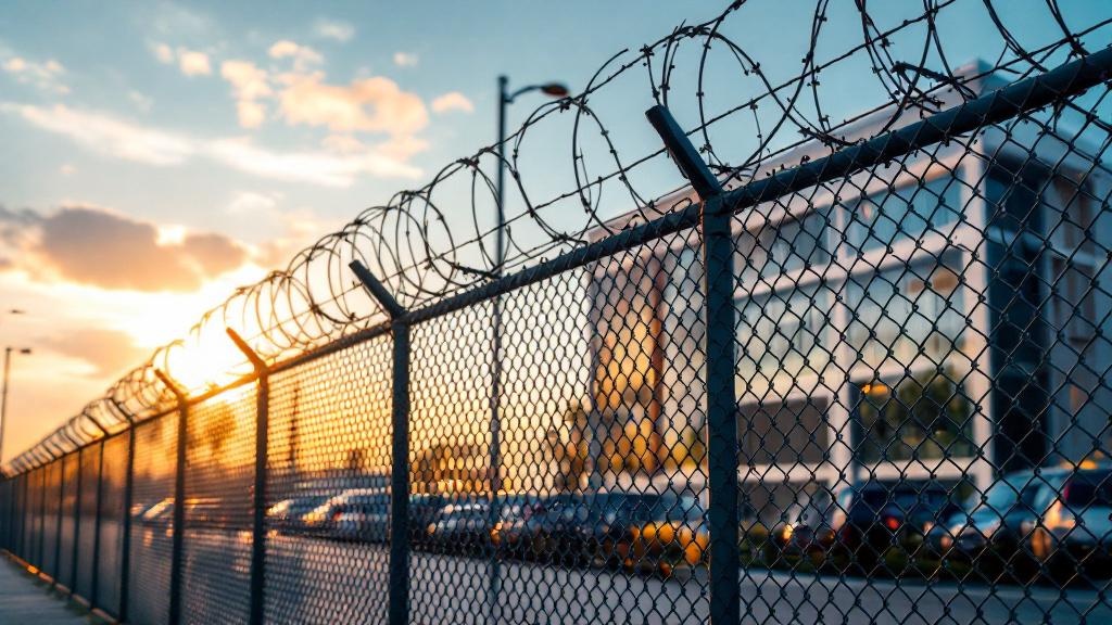 Chain Link Fence with Barbed Wire for Office Properties - Professional Chain Link by Fencing & Gates contractors