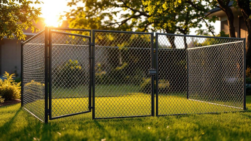 Chain Link Dog Run Enclosure for Office Properties - Professional Chain Link by Fencing & Gates contractors