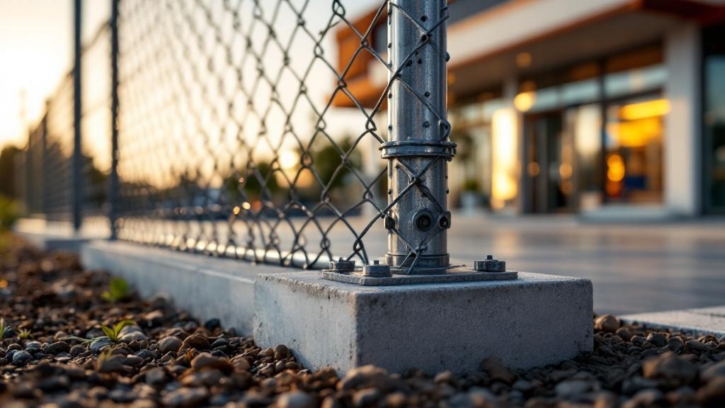 Complete Chain Link Fence Corner Post - Professional Chain Link by Fencing & Gates contractors