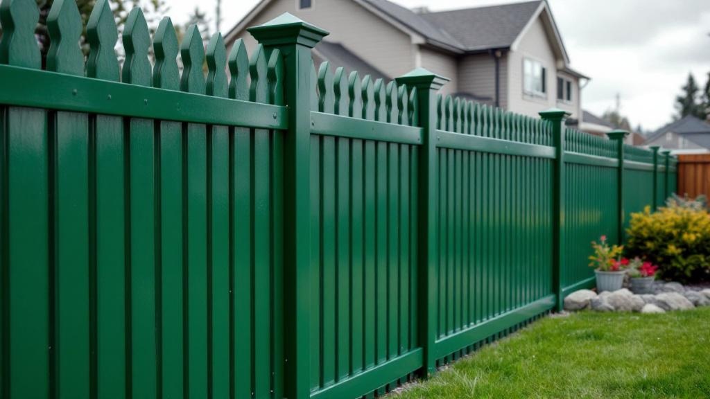 Green Vinyl Chain Link Fence Project - Professional Chain Link by Fencing & Gates contractors