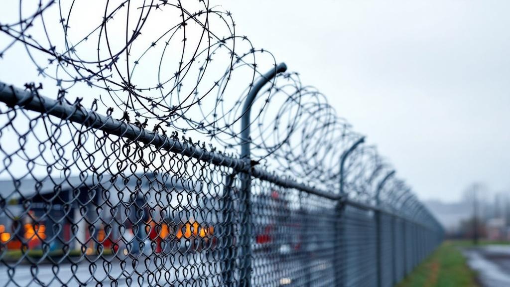 Chain Link Fence with Barbed Wire for Industrial Properties - Professional Chain Link by Fencing & Gates contractors