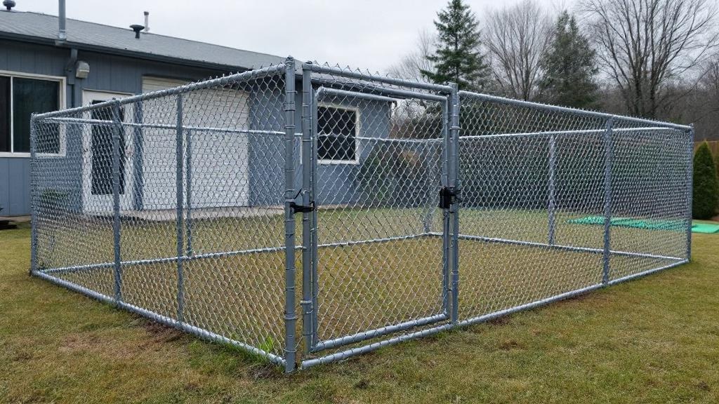 Chain Link Dog Run Enclosure for Industrial Properties - Professional Chain Link by Fencing & Gates contractors