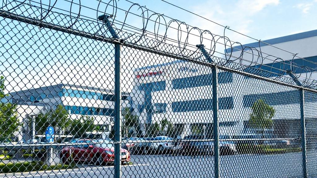 Chain Link Fence with Barbed Wire for Hospital Properties - Professional Chain Link by Fencing & Gates contractors