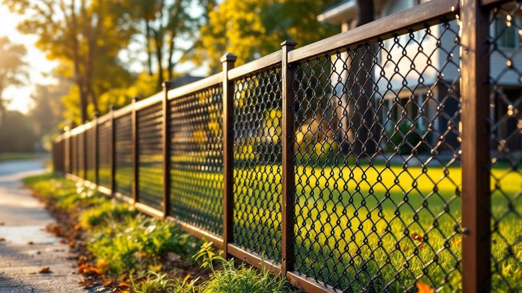 Custom Brown Vinyl Chain Link Fence - Professional Chain Link by Fencing & Gates contractors