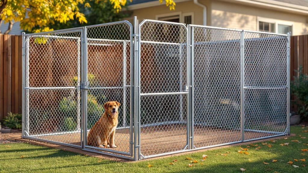 Chain Link Dog Kennel Run for Suburban Properties - Professional Chain Link by Fencing & Gates contractors