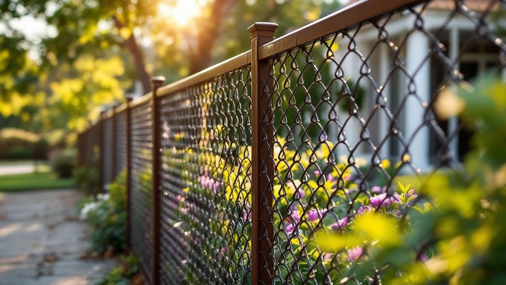 Custom Brown Vinyl Chain Link Fence - Professional Chain Link by Fencing & Gates contractors