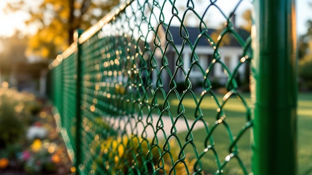 Green Vinyl Coated Chain Link Project - Professional Chain Link by Fencing & Gates contractors