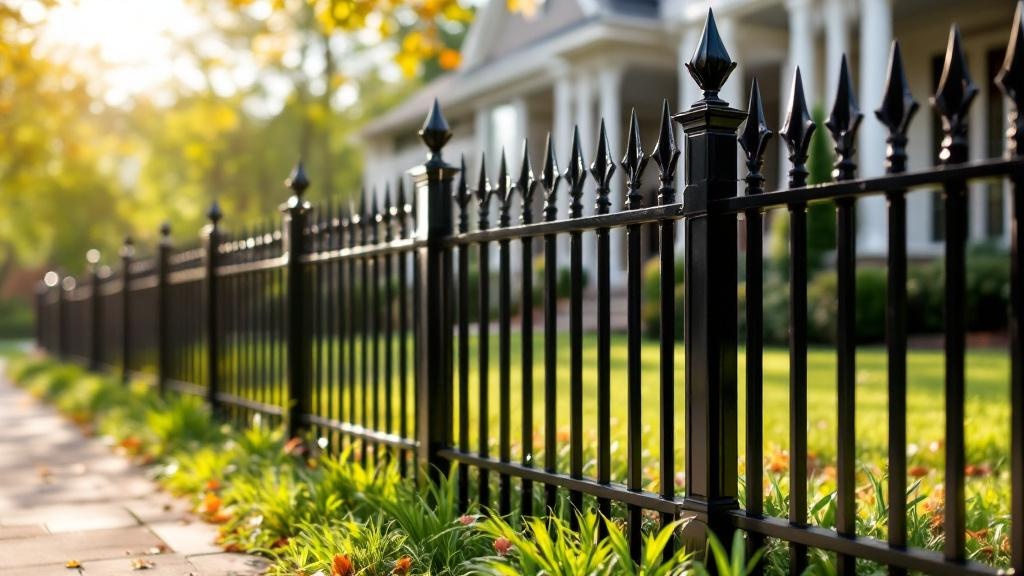Classic Black Iron Fence - Residential - Professional Ornamental Iron by Fencing & Gates contractors