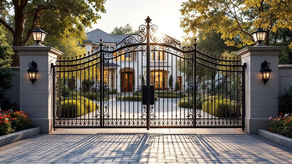 Budget-friendly Ornamental Iron Entry Gate - Professional Ornamental Iron by Fencing & Gates contractors