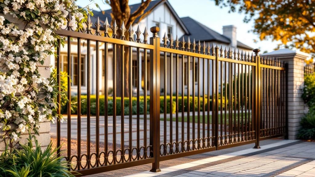 Bronze Ornamental Iron Fence for Suburban Properties - Professional Ornamental Iron by Fencing & Gates contractors