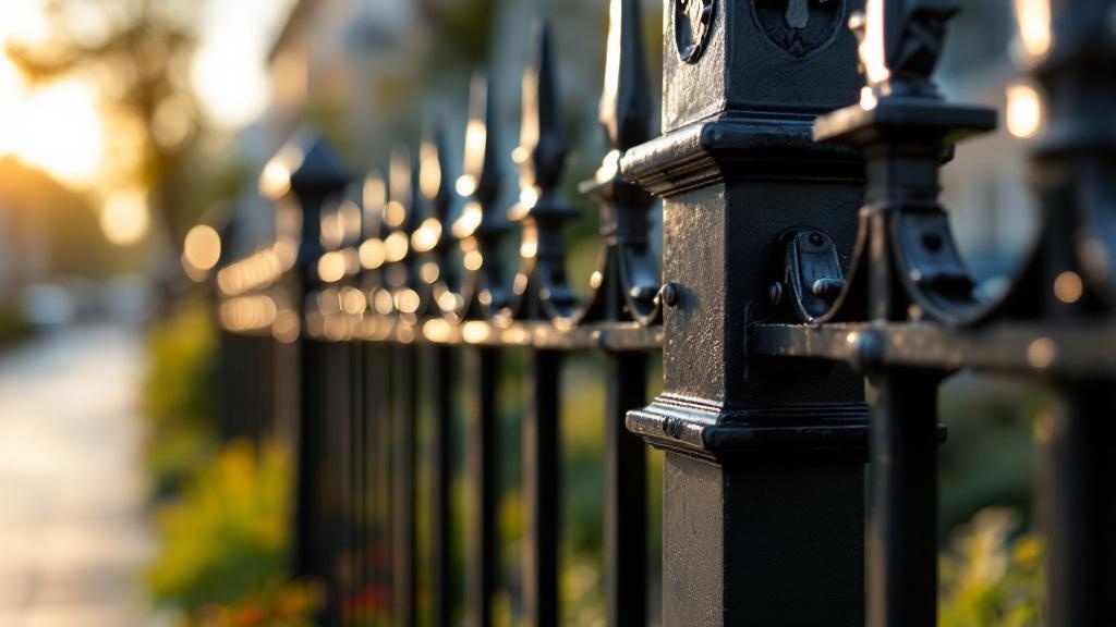Custom Iron Fence Post Detail - Professional Ornamental Iron by Fencing & Gates contractors