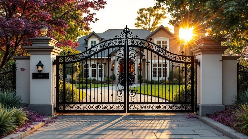 Budget-friendly Ornamental Iron Entry Gate - Professional Ornamental Iron by Fencing & Gates contractors