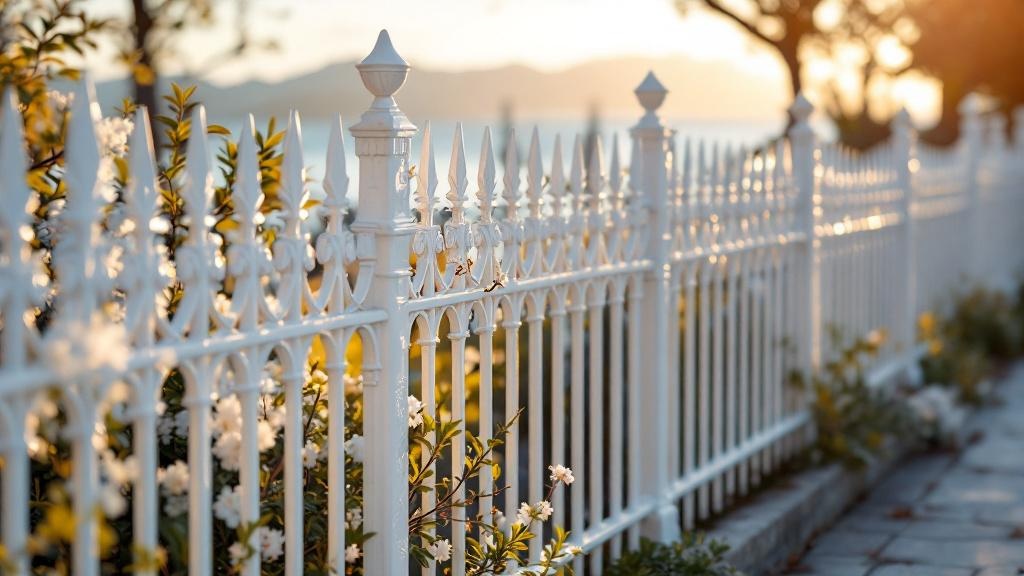 White Ornamental Iron Fence Project - Professional Ornamental Iron by Fencing & Gates contractors