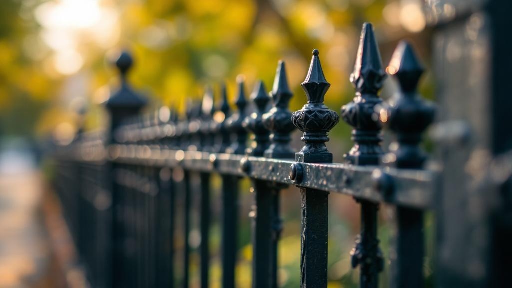 Custom Iron Fence Post Detail - Professional Ornamental Iron by Fencing & Gates contractors