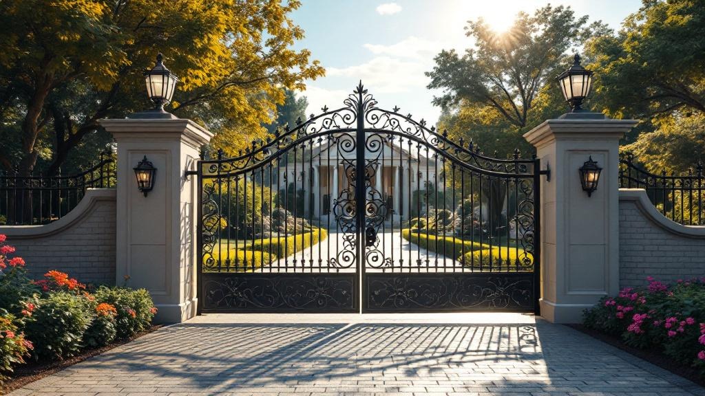 Budget-friendly Ornamental Iron Entry Gate - Professional Ornamental Iron by Fencing & Gates contractors