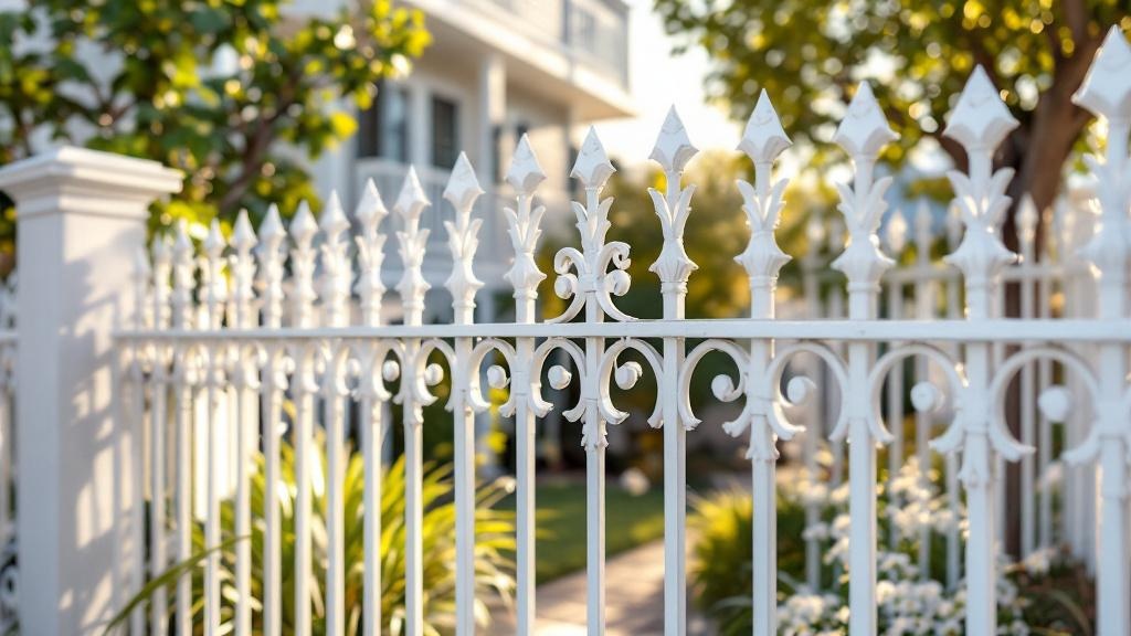 White Ornamental Iron Fence Project - Professional Ornamental Iron by Fencing & Gates contractors