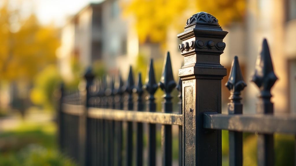 Custom Iron Fence Post Detail - Professional Ornamental Iron by Fencing & Gates contractors
