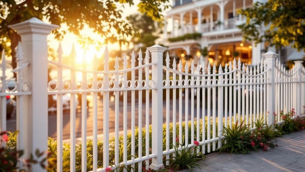 White Ornamental Iron Fence Project - Professional Ornamental Iron by Fencing & Gates contractors