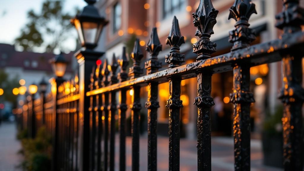 Custom Iron Fence Post Detail - Professional Ornamental Iron by Fencing & Gates contractors