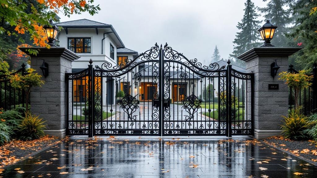 Budget-friendly Ornamental Iron Entry Gate - Professional Ornamental Iron by Fencing & Gates contractors