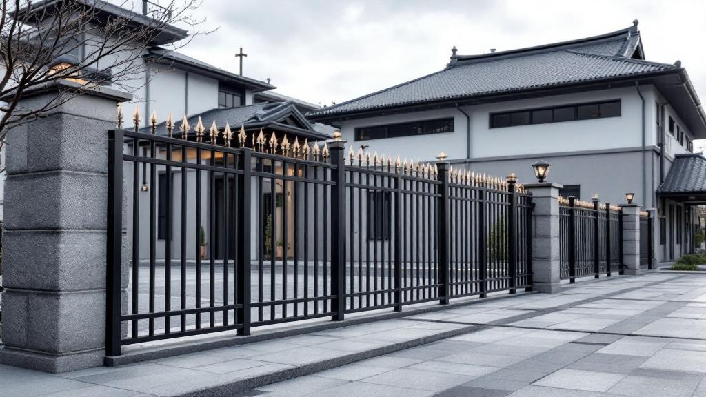 Modern Flat Top Iron Fence - Traditional - Professional Ornamental Iron by Fencing & Gates contractors