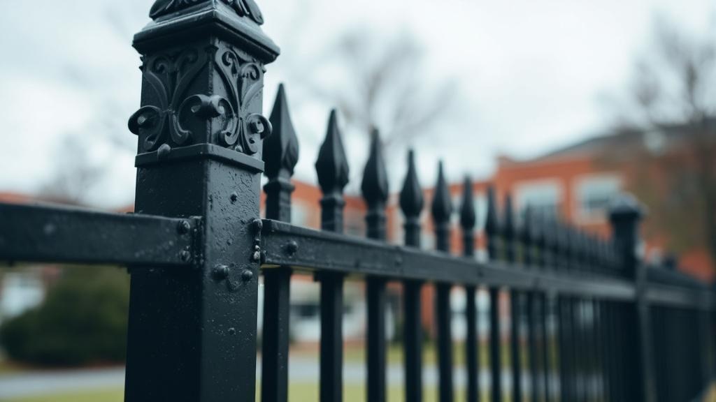 Custom Iron Fence Post Detail - Professional Ornamental Iron by Fencing & Gates contractors